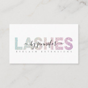 Lashes Eyelash Specialist Holographic Foil Script Visitenkarte