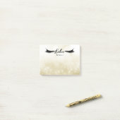 Lashes Eyelashes Gold Sparkle Personalisiert Post-it Klebezettel (Auf Schreibtisch)