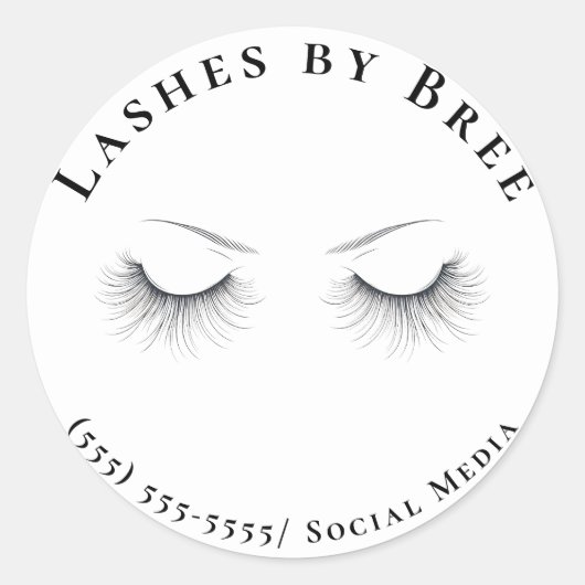 Lashes Eyelashes Runder Aufkleber (Vorderseite)
