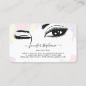 Lashes Eyes Brows Rose Holographic Pastel Unique Telefonnummerkarte (Rückseite)