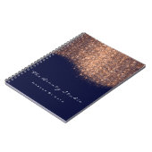 Lashes Eyes Makeup Artist Copper Blue Navy Glitzer Notizblock (Linke Seite)