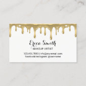 Lashes Eyes Makeup Artist Gold Drips Eyelash Salon Visitenkarte (Rückseite)