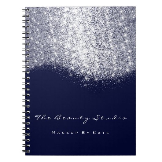 Lashes Eyes Makeup Artist Gray Blue Navy Glitzer Notizblock (Vorderseite)