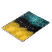 Lashes Eyes Makeup Hair Artist Aquamarin Gold Glit Notizblock (Linke Seite)