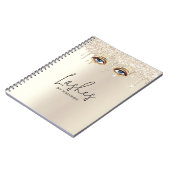 Lashes Glam Champagne Driving Glitzer Notizblock (Linke Seite)