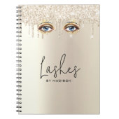 Lashes Glam Champagne Driving Glitzer Notizblock (Vorderseite)