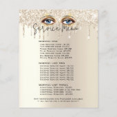 Lashes Glam Champagne Driving Glitzer Price List Flyer (Hinten)