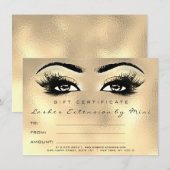 Lashes Glass Gold Makeup Certificate Geschenk (Vorne/Hinten)