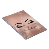 Lashes Glitzer Augen Makeup Rose Blush Name Notizblock (Rechte Seite)