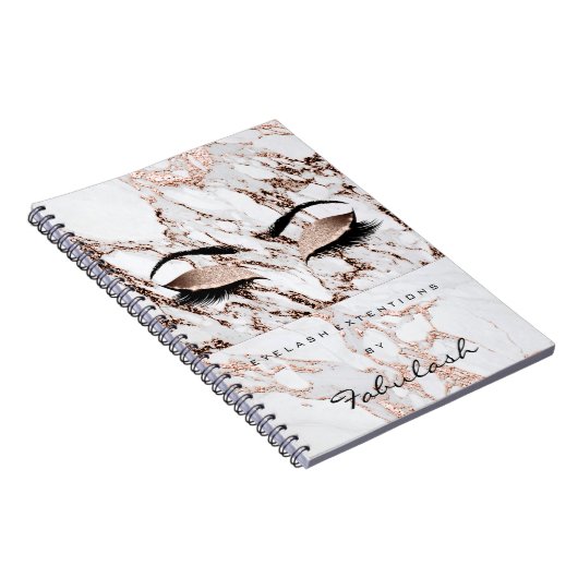 Lashes Glitzer Augen Makeup Rose Notizblock (Rechte Seite)