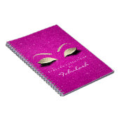 Lashes Glitzer Eyes Makeup Bright Pink Gold Name Notizblock (Rechte Seite)