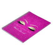 Lashes Glitzer Eyes Makeup Bright Pink Gold Name Notizblock (Linke Seite)