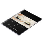 Lashes Glitzer Eyes Makeup Marble Black Corname Notizblock (Linke Seite)