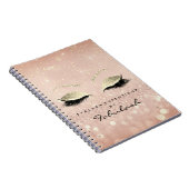 Lashes Glitzer Eyes Makeup Rosa Rose Gold Skinny Notizblock (Rechte Seite)