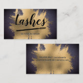 Lashes | Gold Foil Spritzer | Leather Texture Terminkarte (Vorne/Hinten)