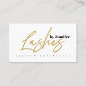 Lashes Gold Glitzer Typografie Script Eyelashes Visitenkarte (Vorderseite)