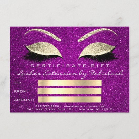 Lashes Gold Pink Makeup Artist Geschenk (Vorderseite)