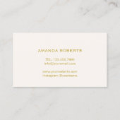Lashes Gold Script Vintag Floral Lash Extension Visitenkarte (Rückseite)