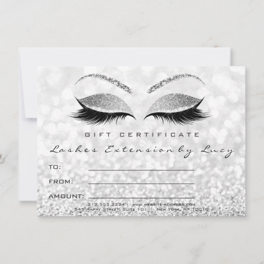 Lashes Grey Silver Makeup Certificate - Glitzer (Vorderseite)