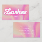 Lashes Groovy Retro Pink Visitenkarte (Vorne/Hinten)