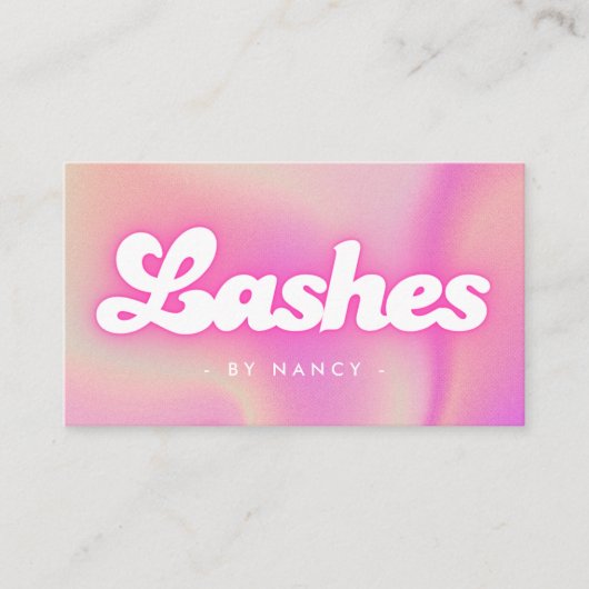 Lashes Groovy Retro Pink Visitenkarte (Vorderseite)