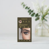 Lashes Instagram Foto Grid Qr Code Dunkelgrün Visitenkarte (Stehend Vorderseite)
