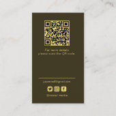 Lashes Instagram Foto Grid Qr Code Dunkelgrün Visitenkarte (Rückseite)