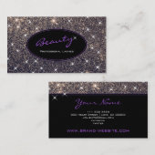Lashes Künstler Luminous Glitzer Stars Lila Style Visitenkarte (Vorne/Hinten)