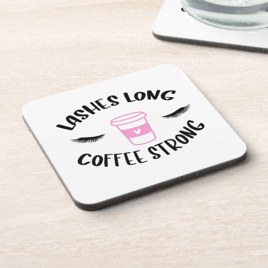 Lashes lange Kaffeepause Getränkeuntersetzer (Linke Seite)