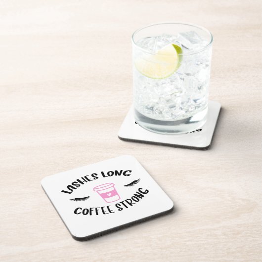 Lashes lange Kaffeepause Getränkeuntersetzer (Rechte Seite)