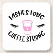 Lashes lange Kaffeepause Getränkeuntersetzer (Vorderseite)