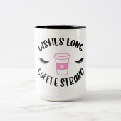 Lashes lange Kaffeepause Zweifarbige Tasse (Mittel)
