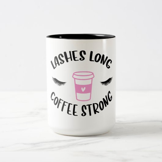 Lashes lange Kaffeepause Zweifarbige Tasse (Mittel)