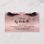 Lashes Lash Business Card Eyelash Rose Gold Visitenkarte (Rückseite)