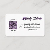 Lashes lila Visitenkarte (Rückseite)