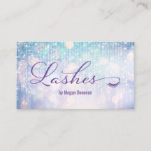 Lashes Logo Lila und Aquamarin Bokeh Sparkle