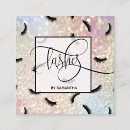 Lashes Lots of Lashes Eyelash Lash Artist Quadratische Visitenkarte