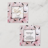 Lashes Lots of Lashes Eyelash Lash Artist Quadratische Visitenkarte (Vorne/Hinten)