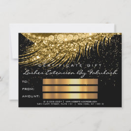Lashes Lux Makeup Certificate Gift Gold Glitzer