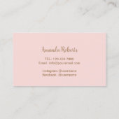 Lashes machen Artist Moderne Blush Pink Gold Visitenkarte (Rückseite)