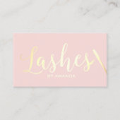 Lashes machen Artist Moderne Blush Pink Gold Visitenkarte (Vorderseite)