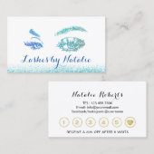 Lashes Makeup Artist Aquamarin Blue Eyelash Salon Treuekarte (Vorne/Hinten)