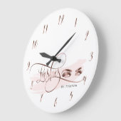 Lashes Makeup artist Beauty Eyes Rose Gold Große Wanduhr (Winkel)