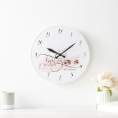 Lashes Makeup artist Beauty Eyes Rose Gold Große Wanduhr (Zuhause)