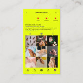 Lashes Makeup Artist Beauty Salon Neon Yellow IG Visitenkarte (Vorderseite)