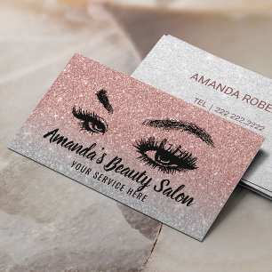 Lashes Makeup Artist Beauty Salon Rose Gold Silber Visitenkarte