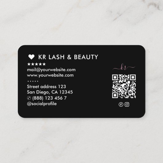 Lashes Makeup Artist Beauty Salon Visitenkarte (Rückseite)