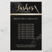 Lashes Makeup Artist Black Floral Beauty Salon Flyer (Vorne)