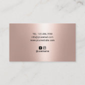 Lashes Makeup Artist Blue Eyes Salon Rose Gold Visitenkarte (Rückseite)