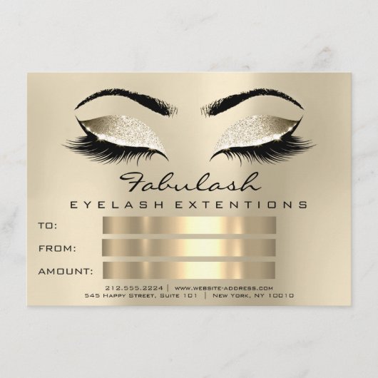 Lashes Makeup Artist Certificate Geschenk Champaig (Vorderseite)